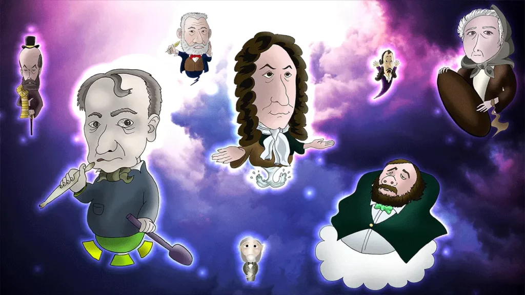 The French poets turned into cartoons, with Jean de La Fontaine and Charles Baudelaire